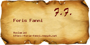 Foris Fanni névjegykártya